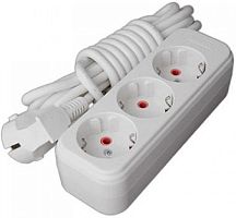 Удлинитель с заземлением Lezard Lila 3х7,0м 16А 3500Вт белый  картинка 